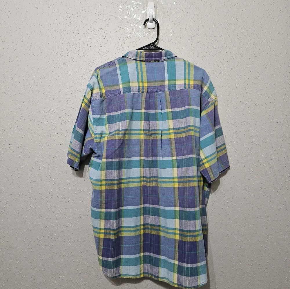 Van Heusen 417 Men's 100%‎ Cotton Vintage Plaid Button-Down Shirt Size XXL